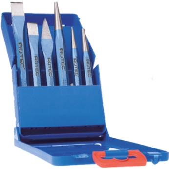 Rotec 218.9005 Kaltmeißelsatz 6-teilig im Kunststoffkoffer