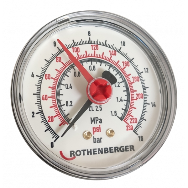 Rothenberger 61316 Manometer 0 - 16 bar RP50 mit Dichtung