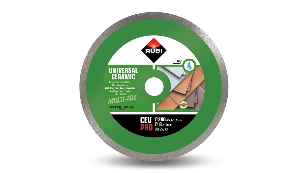 Rubi 25913 CEV-200 Pro 200 mm x 25.4 mm Continu Diamanttrennscheibe Keramikfliessen