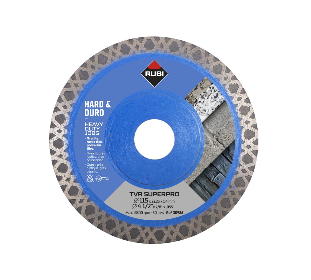 Rubi 30986 TVR 115 mm SUPER PRO Diamanttrennscheibe harte Materialien 115x22.2x1.4mm