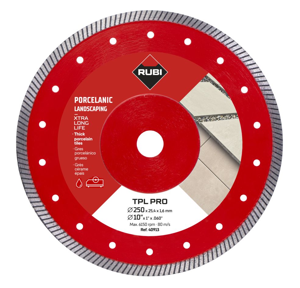 Rubi 40913 TURBO - TPL-EXT PRO Nass-Diamanttrennscheibe 250mm 