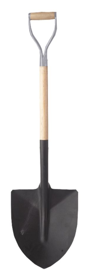 Rubi 82963 Spaten mit spitzem, offenem Holzgriff