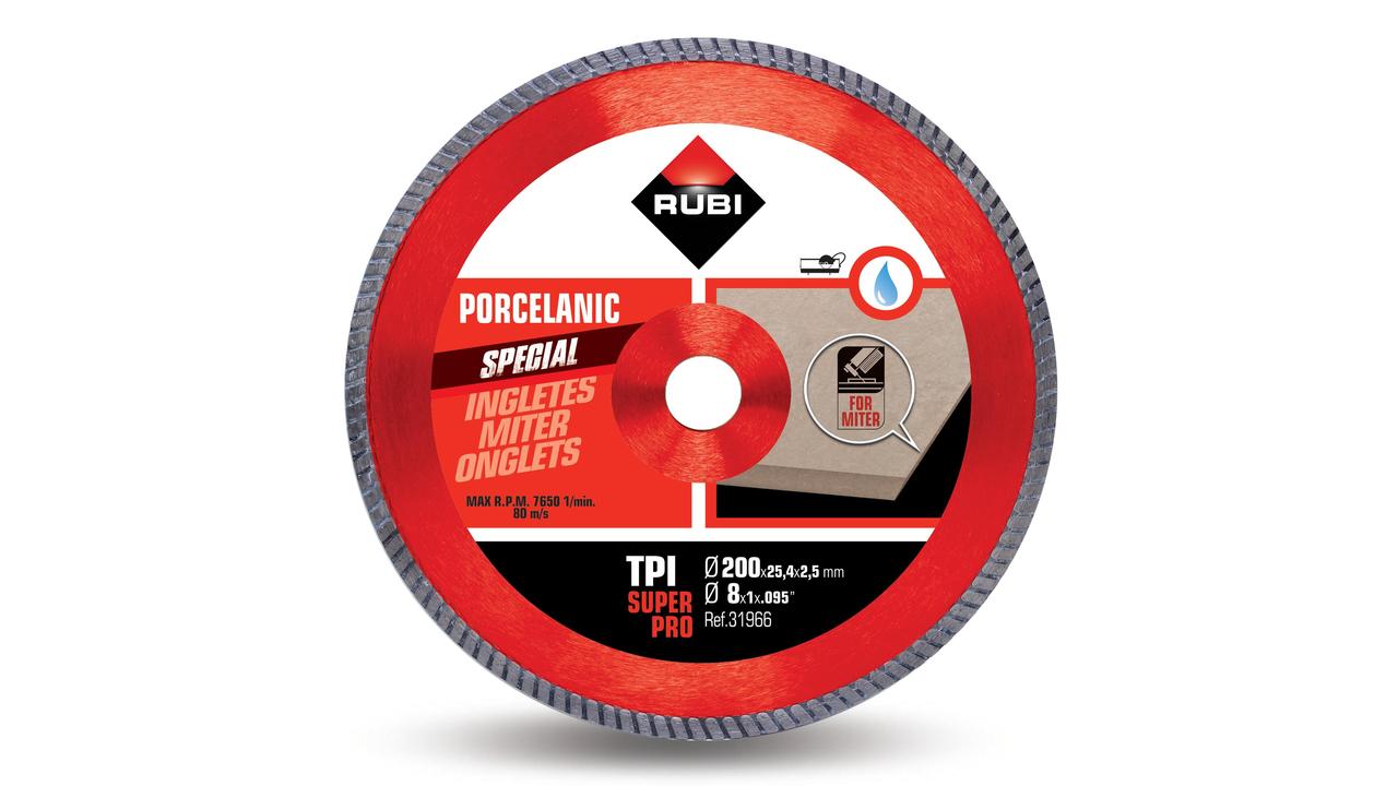 Rubi 31966 TPI-200 Super Pro 200 mm x 25,4 mm Diamantsäge Porzellan, Keramik, Turbogehrung