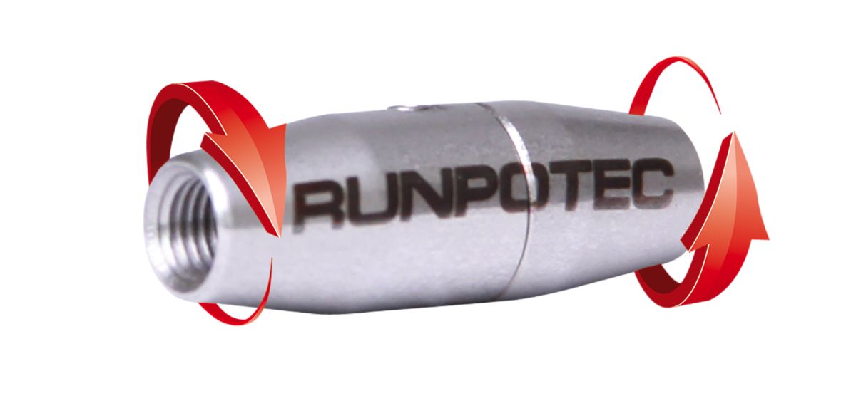 Runpotec 20251 Edelstahl-Drehgelenk RTG6 für Ø 4,5mm und 6mm Lichtwellenleiter