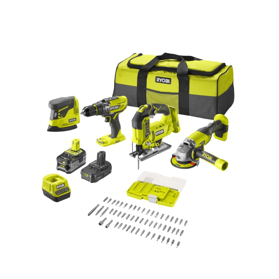 Ryobi 5133004771 R18CK4F-252S Comboset 18 Volt 2.0/5.0 Ah Li-Ion