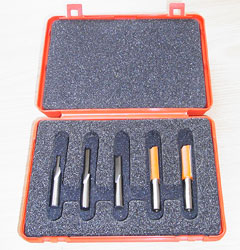 CMT S911.005.02 Satz mit 5 Fräsern im PVC-Etui 8 mm Schaft HM