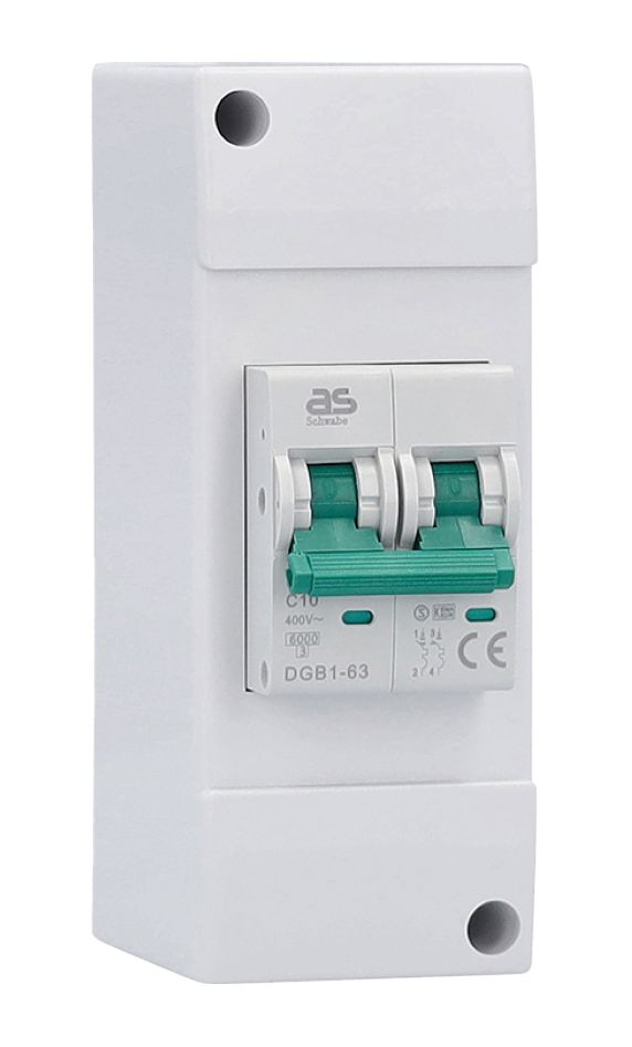 Schwabe 61564 Camping-Schutzschalter 230V 10A mit LS C10 A 2-polig