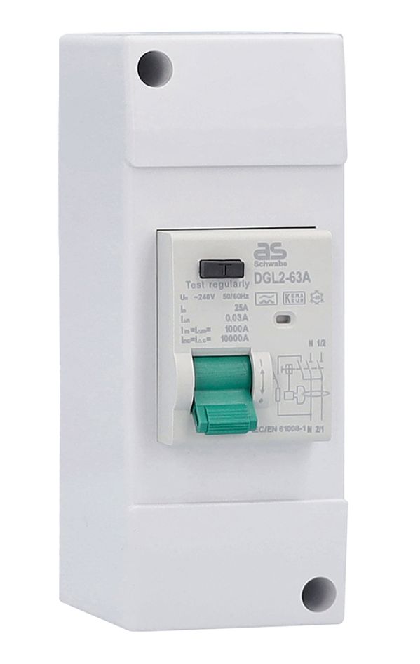 Schwabe 61565 Camping RCD FI 25A, 30mA, Typ A 2-polig