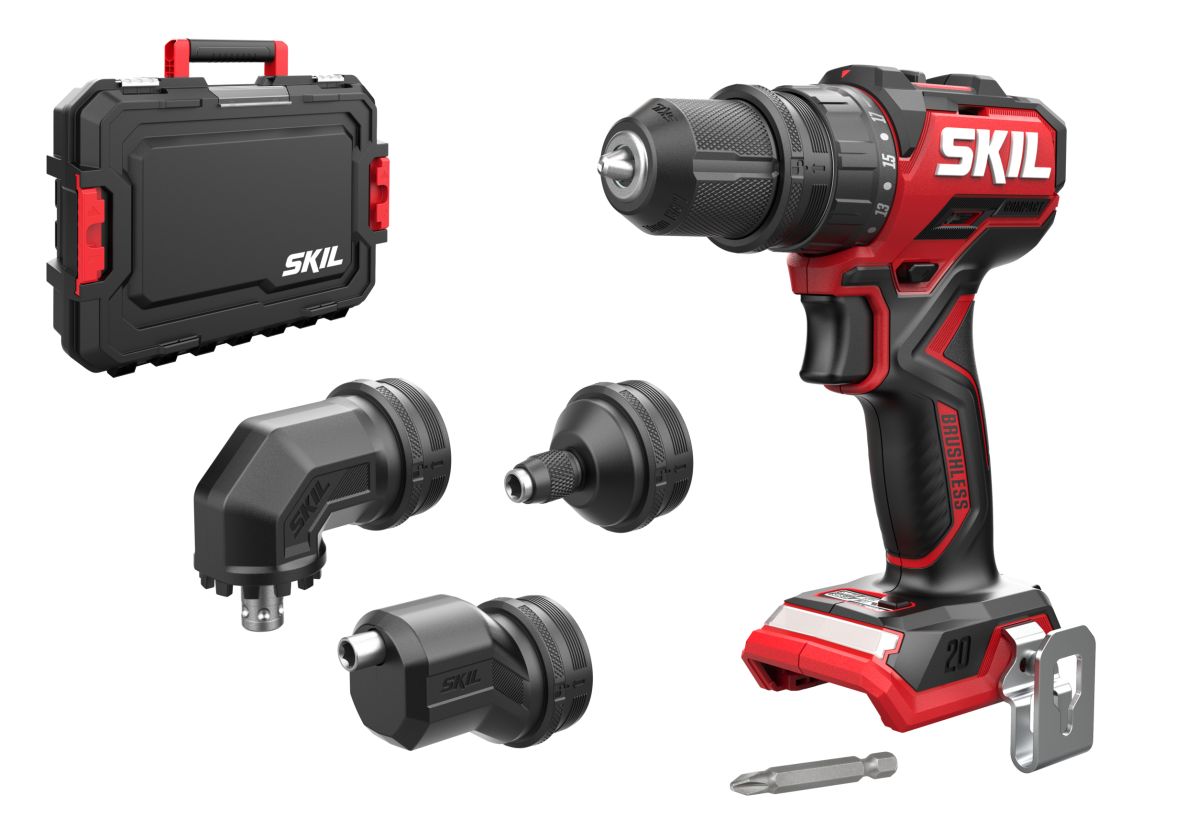 SKIL DD1E3066JA Akkubohrmaschine mit austauschbaren Adaptern 20V Compact bürstenlos 60Nm exkl. Akkus und Ladegerät im Koffer