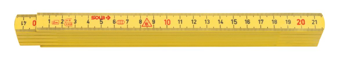 Sola 53030101 G59-2-10 HK2/10G Zollstock (Gliedermaßstab) Kunststoff 2m - 10-teilig