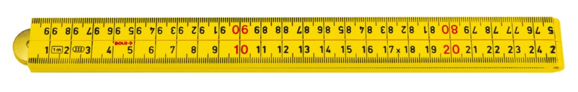 Sola 53035101 HK1/4/G12 Zollstock Kunststoff 1m