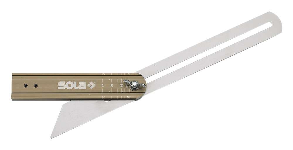 Sola 56054201 VSTG300 Doppelhaken 300 mm, Block aus eloxiertem Aluminium in Bronzeoptik, Schenkel mit Gradangabe