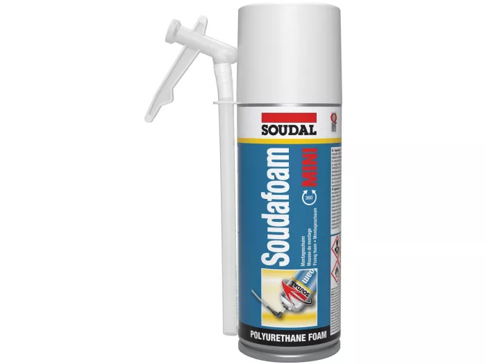 Soudal 116168 Soudafoam Mini – 360-Grad-anwendbarer PU-Schaum, 150 ml