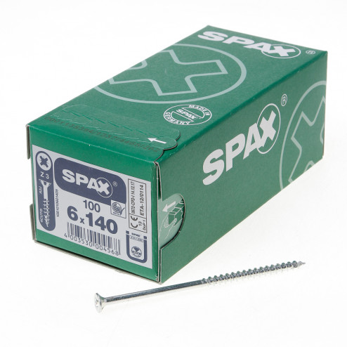 SPAX 1081010601405 Spanplattenschraube 6x 140 mm Senkkopf Multikopf Kreuz Z3 Teilgewinde WIROX 100St.