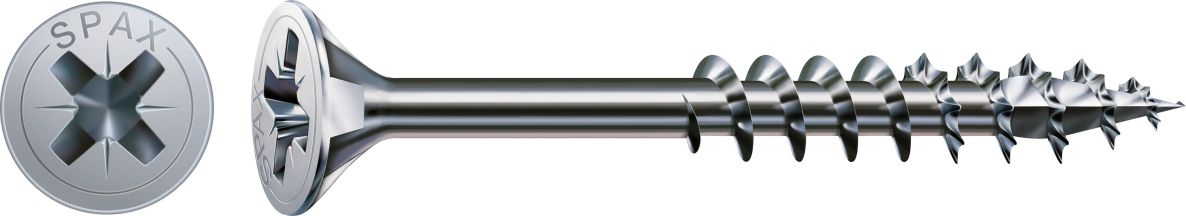 SPAX 1081010500903 Universalschraube 5 x 90 mm, Senkkopf, Kreuz PZ2, Teilgewinde, WIROX - 100ST