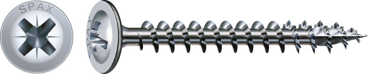 SPAX 0281010350172 Universalschraube 3.5 x 17 mm, Kreuzschlitzkopf, Kreuz PZ2, Vollgewinde, WIROX - 3000ST