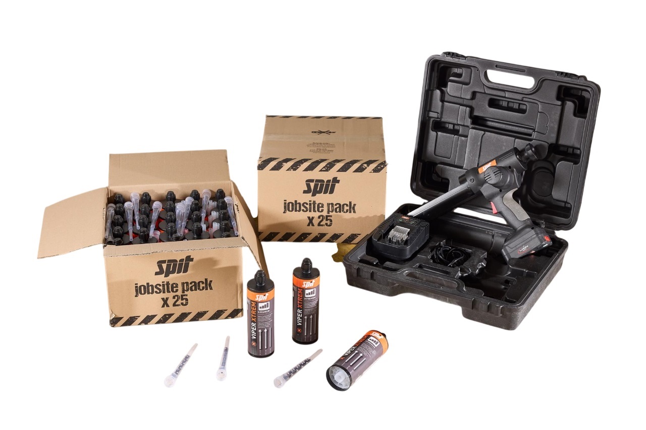 Spit 054748 VIPER XTREM PACK Chemikalienm&ouml;rser 410ml 50ST + 18V Akku-Spritzpistole 1x 18V Akku und Ladeger&auml;t im Koffer