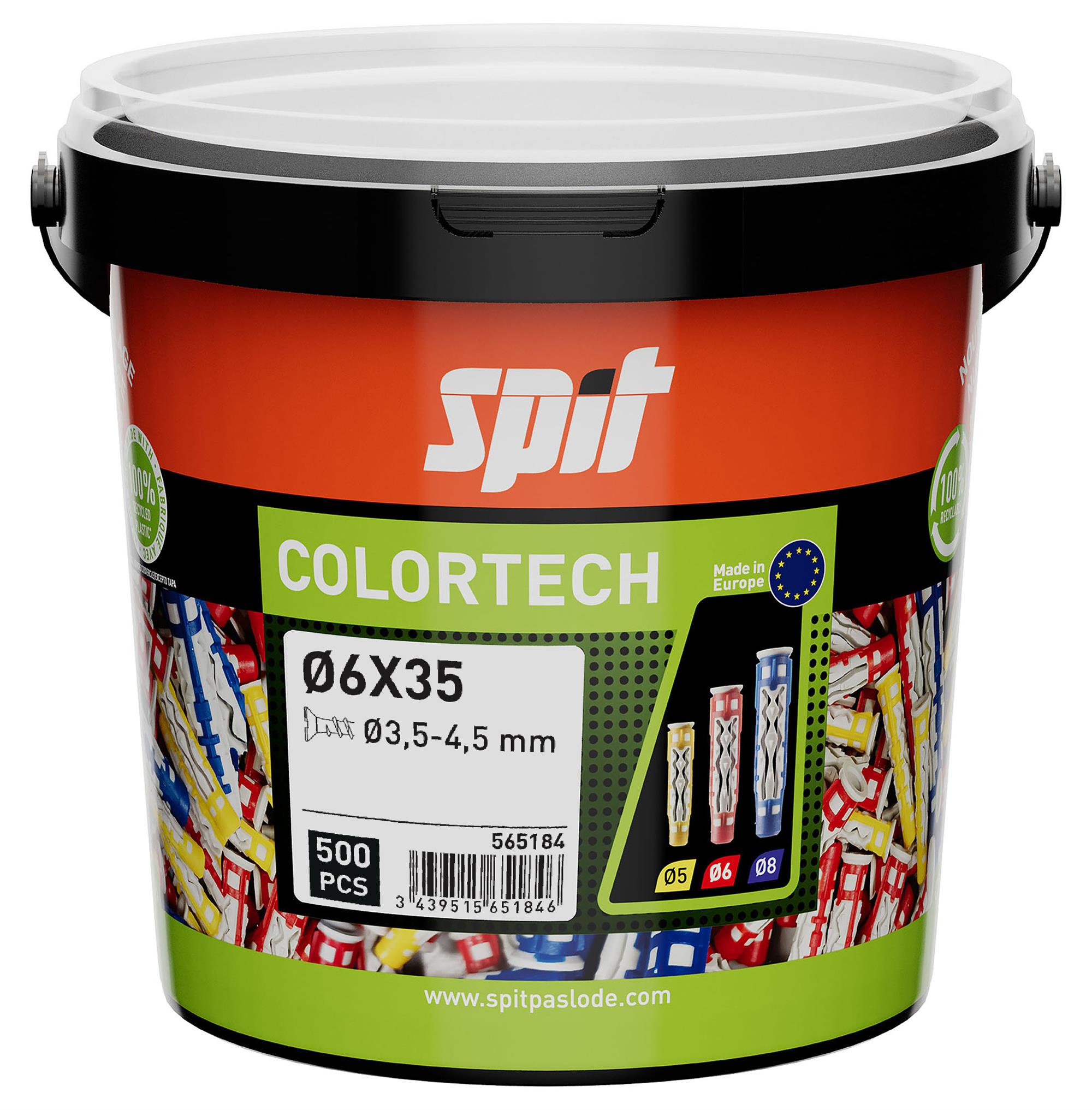 Spit Befestigung 565184 ColorTech Universalstecker 6x35 500 im Eimer