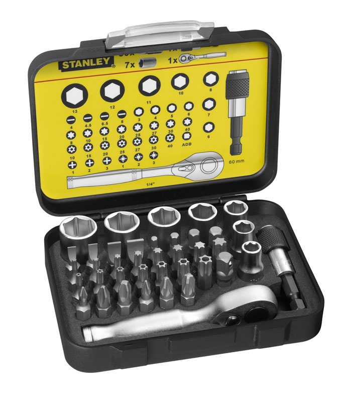 Stanley 1-13-906 1/4" Bit-Satz, Steckschlüssel,39-teilig