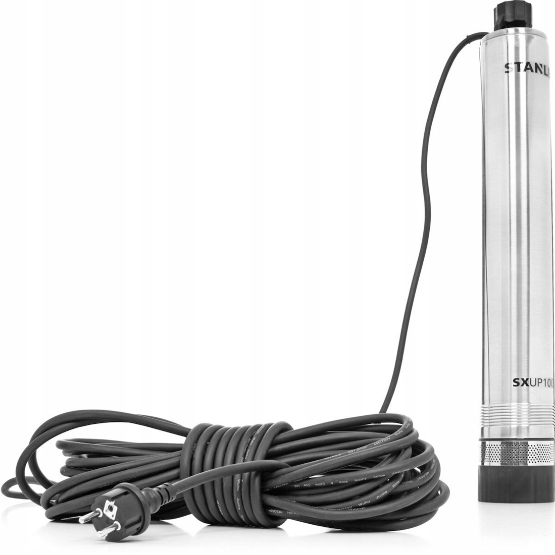 Stanley 51771 SXUP1000XWE Edelstahl-Tiefbrunnenpumpe 230 V, 1000 W, IPX8, inkl. 20 m Stromkabel