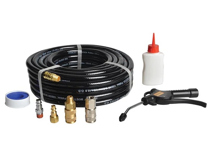 Stanley Bostitch CPACK15 Kompressorschlauch 15 m mit Armaturen und Ölset