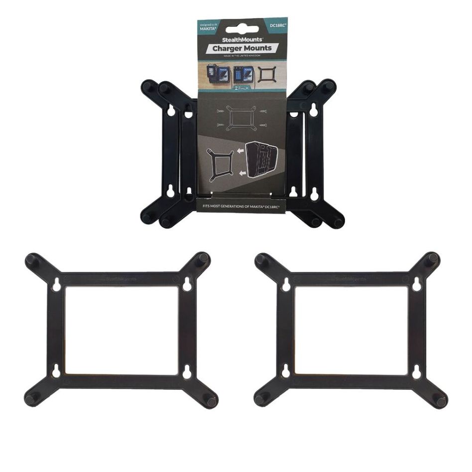 StealthMounts CMC-MK-S Schwarzer Halter für Makita Single-Ladegerät (2 Stück)