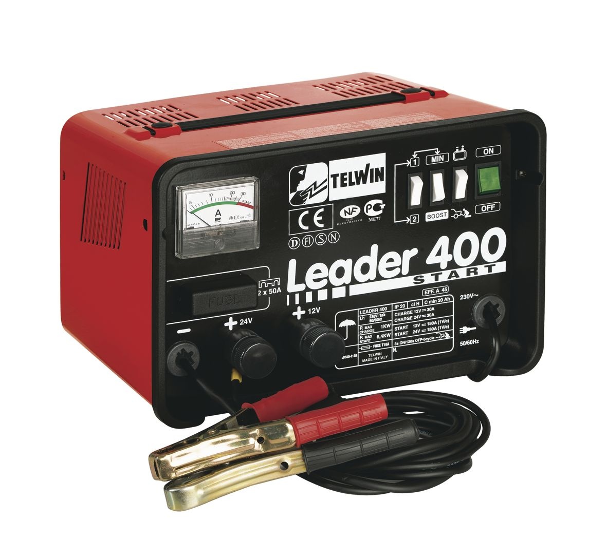 Telwin 830807551 LEADER 400 Batterieladegerät mit Startfunktion 12/24V 45A