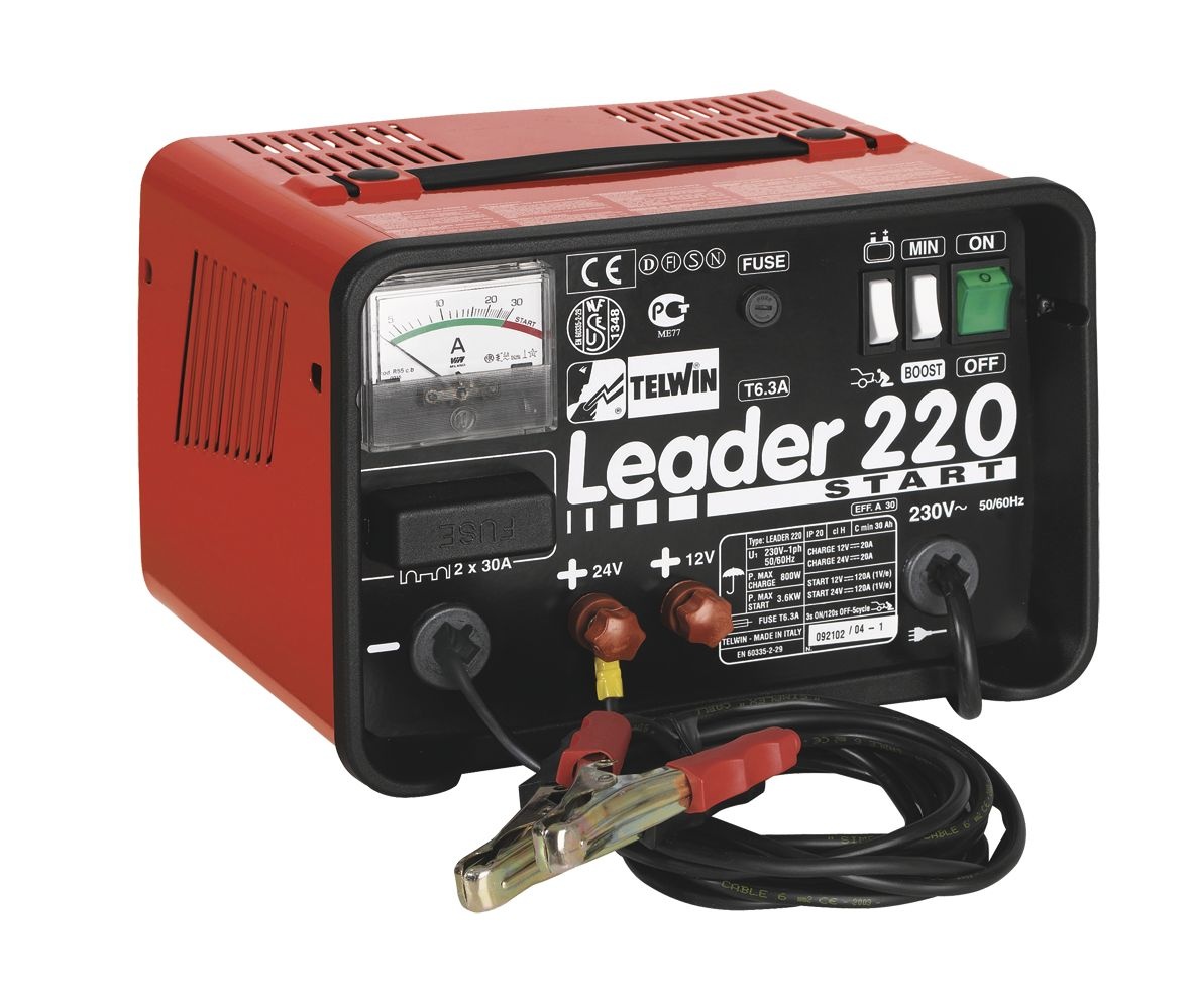 Telwin 830807550 LEADER 220 Batterieladegerät mit Startfunktion 12/24V 30A