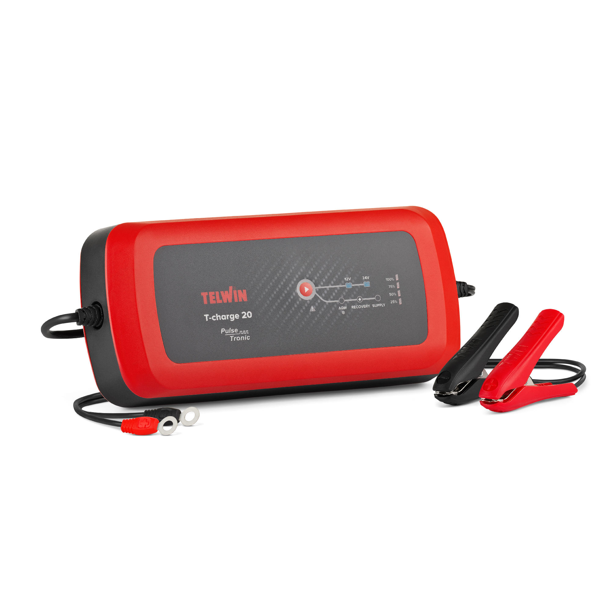 Telwin 830807563 T-CHARGE20 Intelligentes elektronisches Batterieladegerät Erhaltungsladegerät 12/24V 8/4A