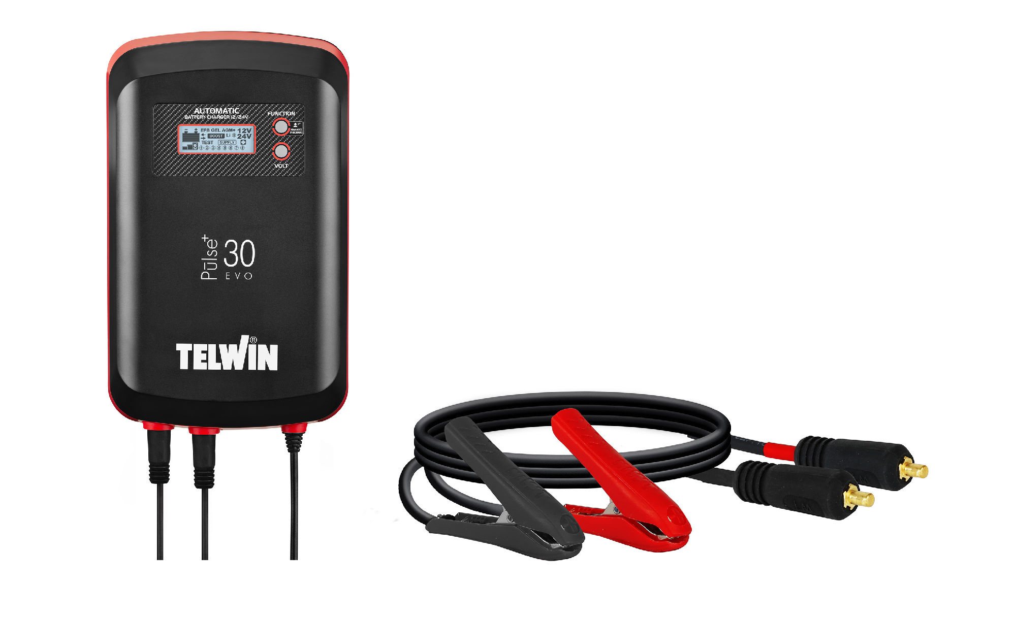 Telwin 830807610 PULSE 30EVO Multifunktionales elektronisches Batterieladegerät Erhaltungsladegerät 12/24V 25/12A.