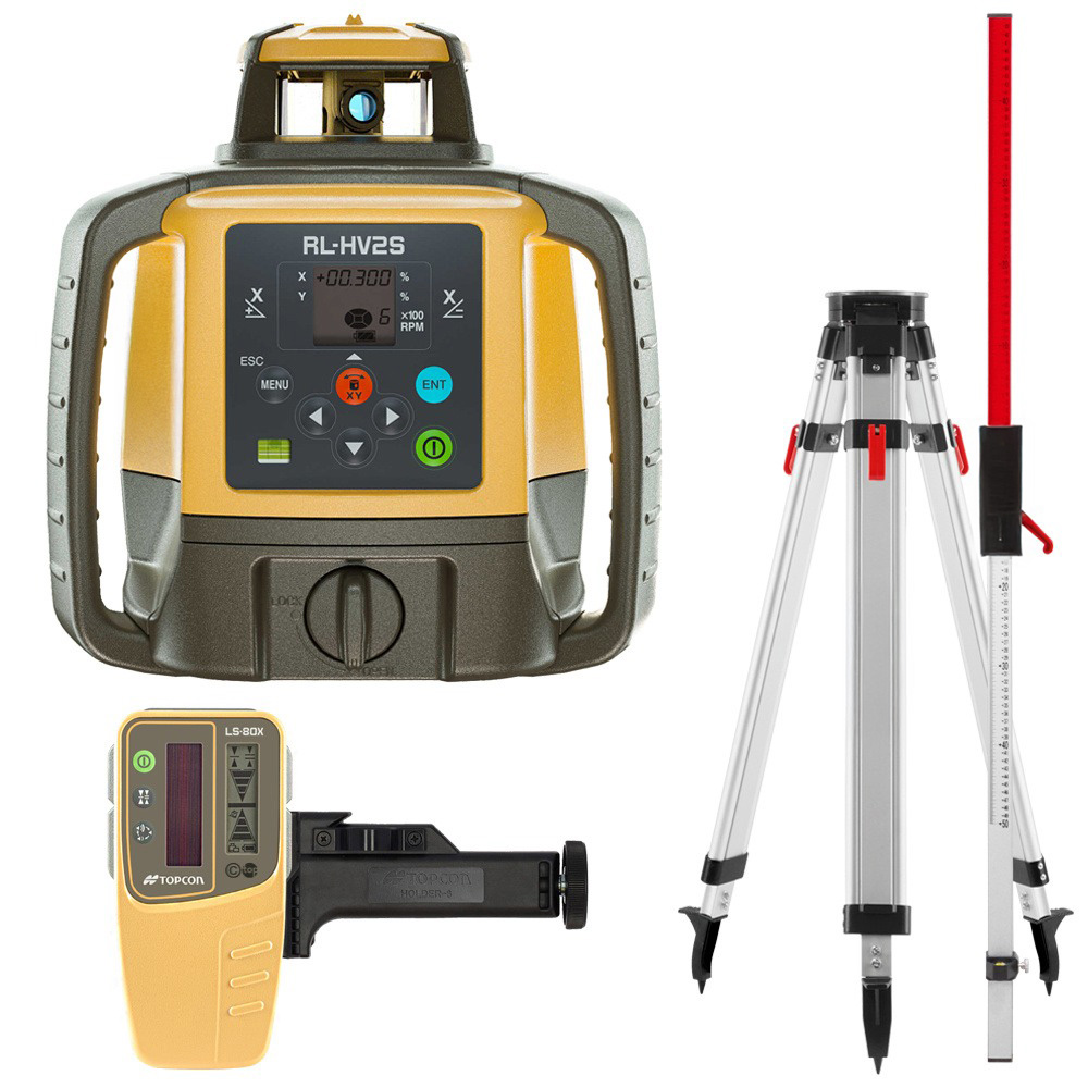 Topcon 1051612-23Set RL-HV2S + LS-80X Set - Multifunktionaler Baulaser mit doppelter Neigung
