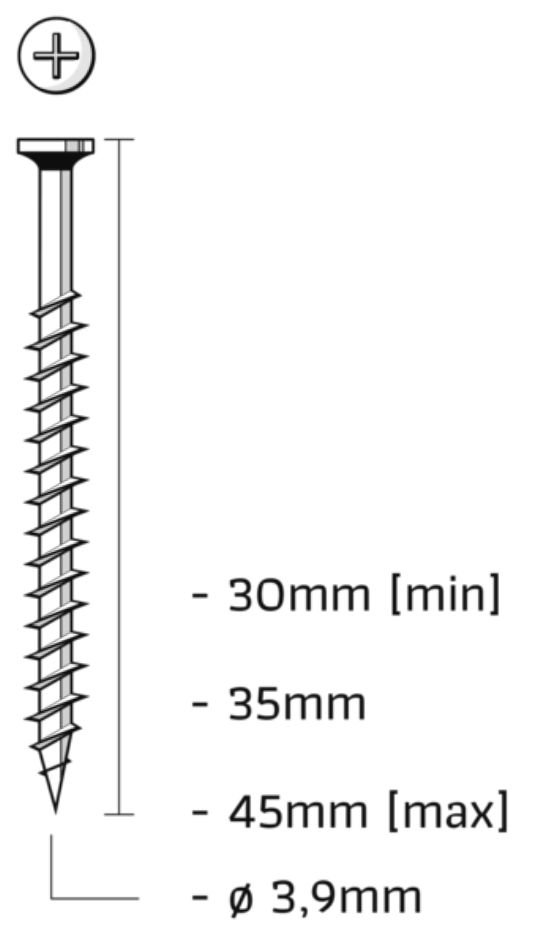 Union SM3.9X35FPGB Schrauben auf Streifen phosphatiert für Gipskarton Länge 35mm 1000St.