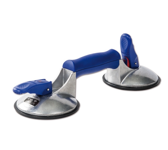 Veribor BO 602.44BL Blue Line Saugheber, 2-Noppen Aluminium mit Vakuumverlustanzeige und Dichtlippe