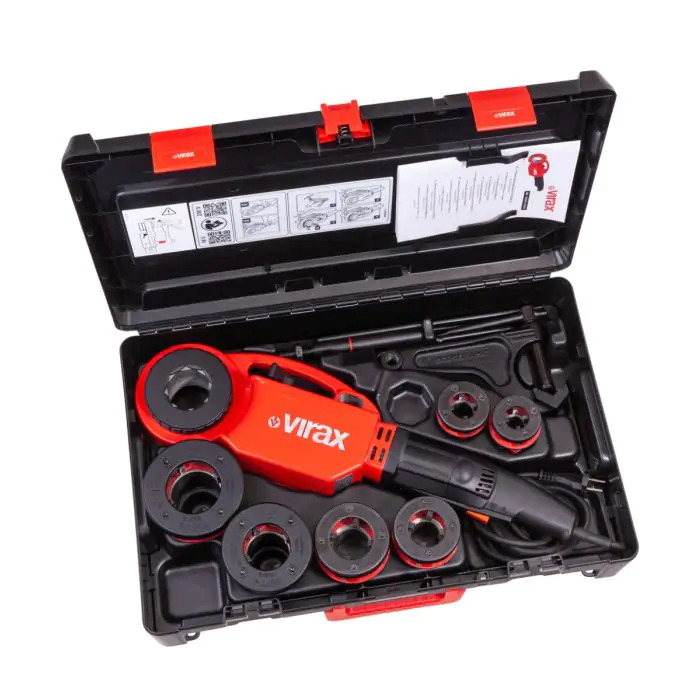 VIRAX 137581 Accu-Gewindeschneider Phenix IV 18V 2x8.0Ah auf Koffer BSPT 1/2 Zoll-1.1/4 Zoll