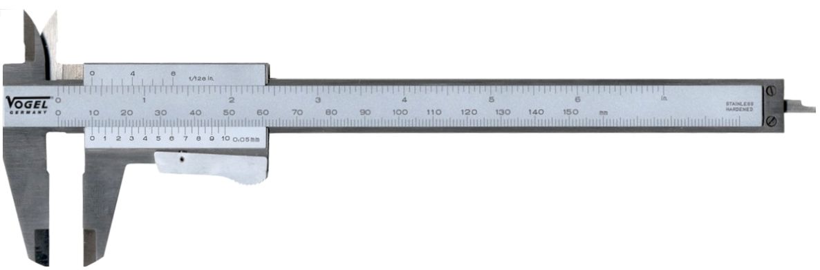 Vogel 201052 Schieblehre Momentklemme Edelstahl 150mm gelasert DIN 862