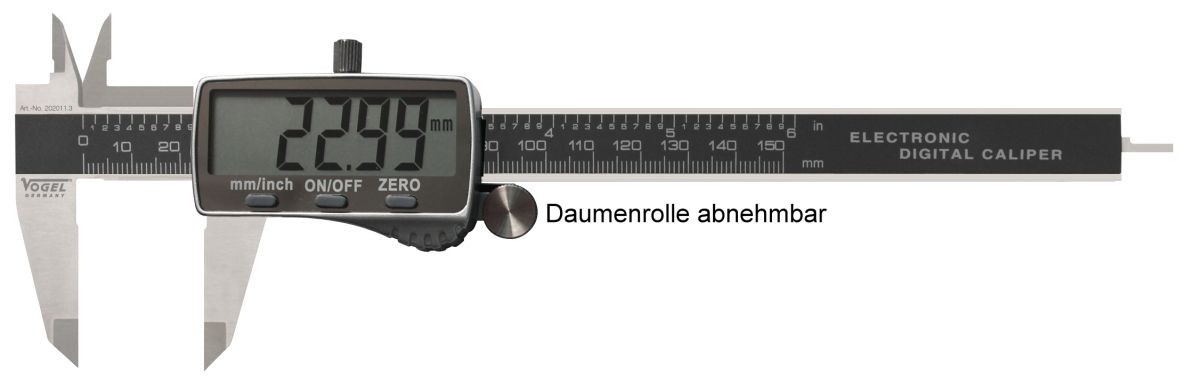 Vogel 202011-3 Messschieber digital Edelstahl 150mm DIN 862