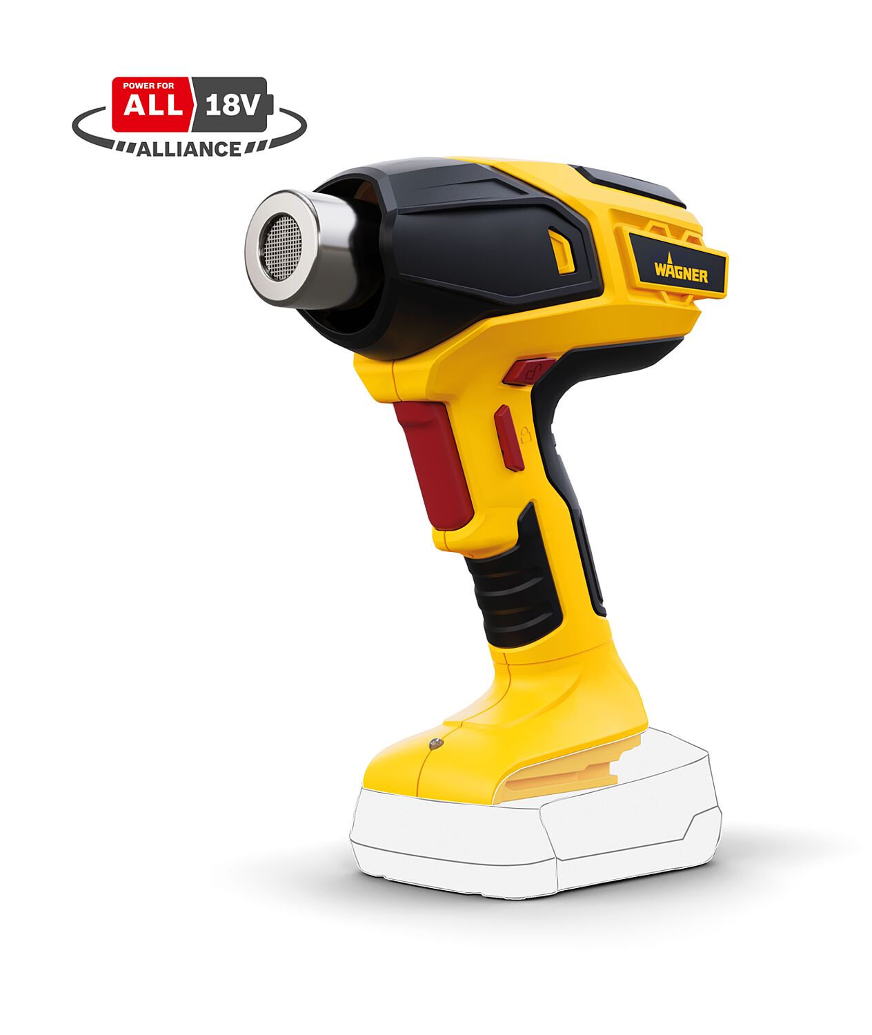 Wagner 2420168 Furno 550 18V Akku-Heißluftpistole 18V ohne Batterien und Ladegerät