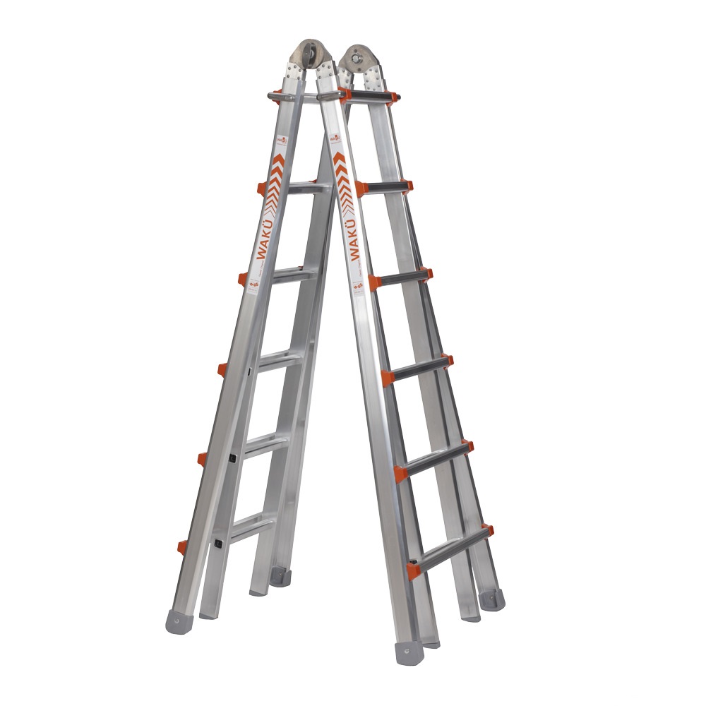 Waku 1413800103 Teleskopleiter 4 x 6 Sprossen