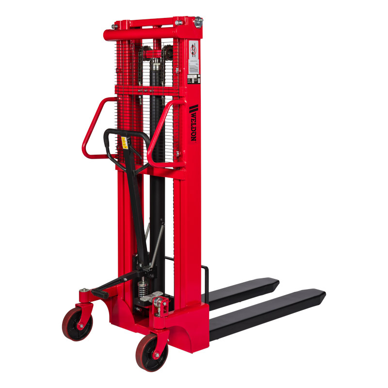 Weldon 1000HS/300 Manueller Stapler 1000kg Hubh&ouml;he 3000mm Poly Einzelr&auml;der 1150x550mm