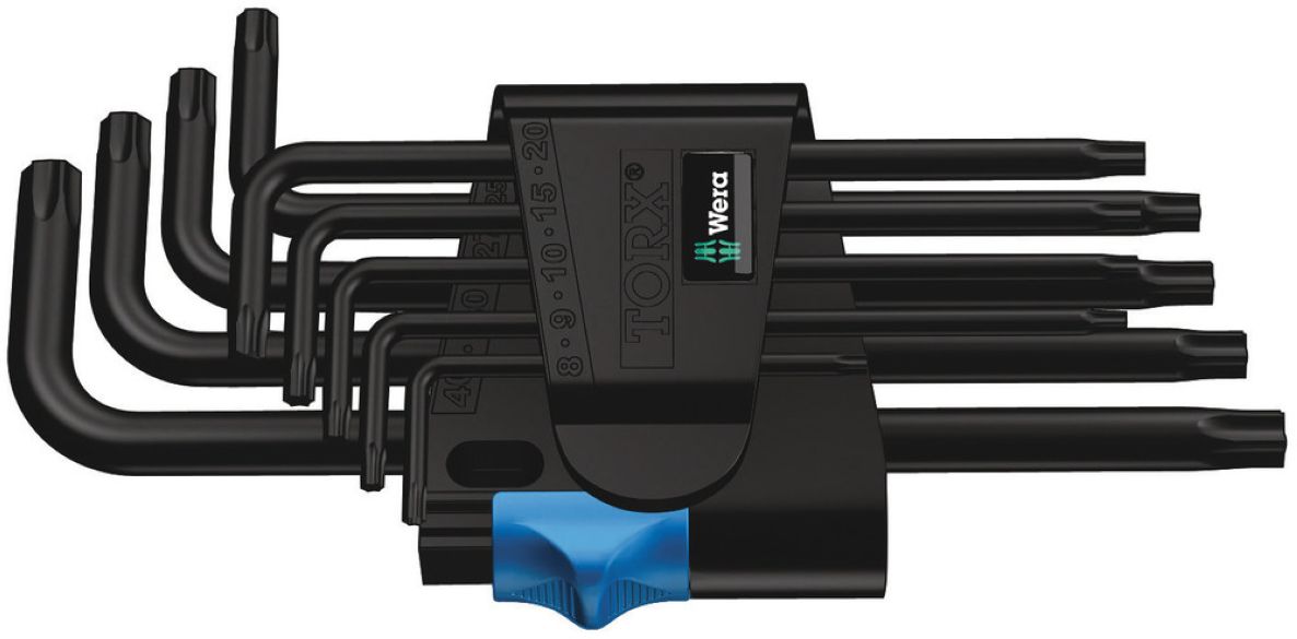 Wera 05024244001 967/9 TX HF 1 Winkelschlüsselsatz mit Haltefunktion,BlackLaser