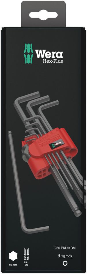 Wera 05073596001 950/9 Hex-Plus 6 SB Winkelschlüsselsatz,metrisch,BlackLaser