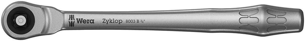 Wera 05004033001 8003 B Zyklop Metal-Knarre mit Durchsteckvierkant mit 3/8"-Antrieb