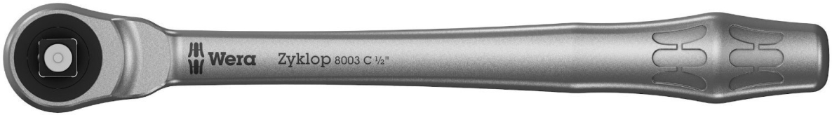 Wera 05004063001 8003 C Zyklop Metal-Knarre mit Durchsteckvierkant mit 1/2"-Antrieb