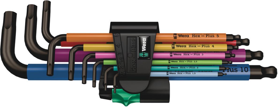 Wera 05022089001 950/9 Hex-Plus Multicolour 1 Winkelschlüsselsatz,metrisch,BlackLaser