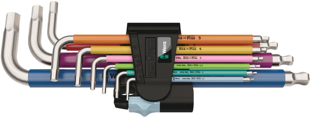 Wera 05022669001 3950/9 Hex-Plus Multicolour Stainless 1 Winkelschlüsselsatz,metrisch,Edelstahl