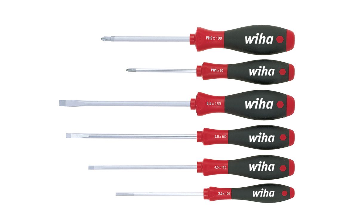 Wiha 07153 302ZK6SO Schraubendreher-Satz SoftFinish Schlitz-Pozidrive 6-teilig